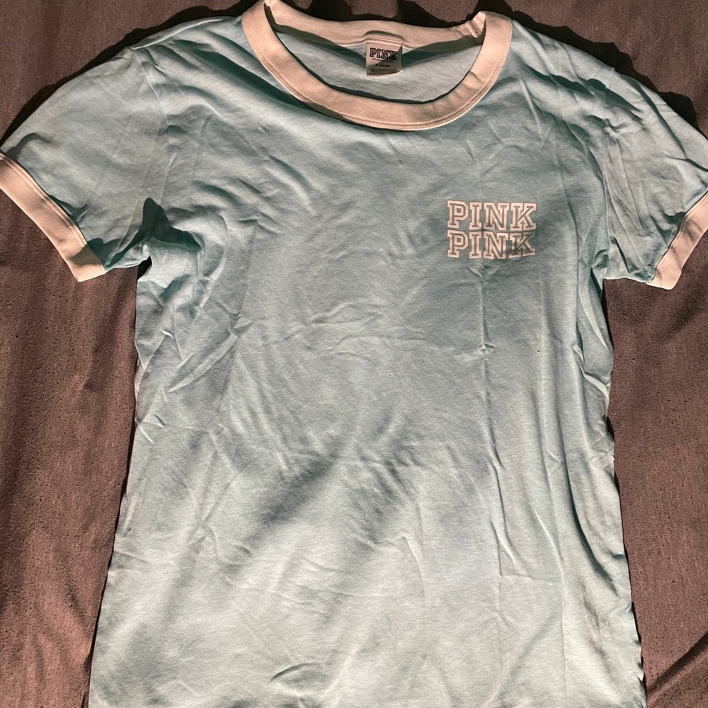 Light Blue Victoria Secret Pink T-Shirt